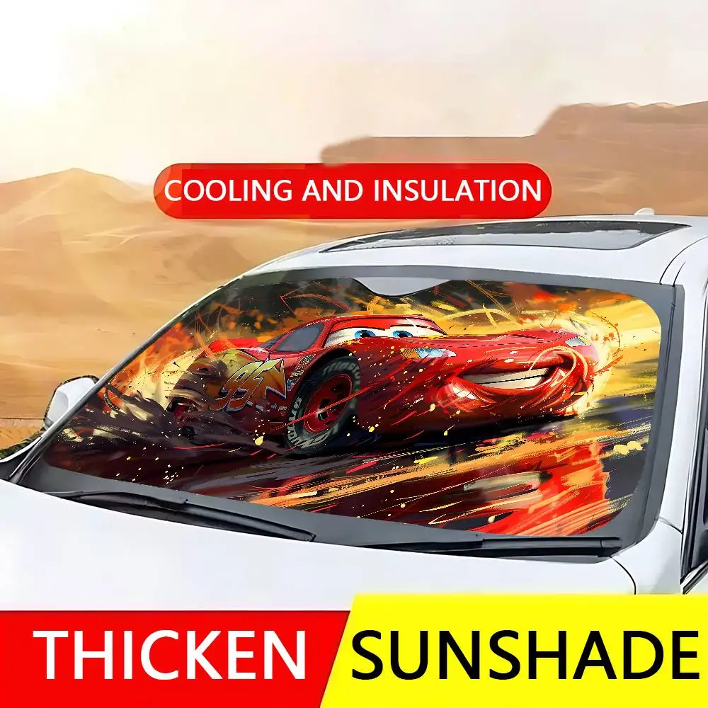 Cars L-Lightning Cool M-McQueens 95 Car Sunshade Curtains Windscreen Front Window Visor 70x130cm Sun Visor Solar Protect Plaid