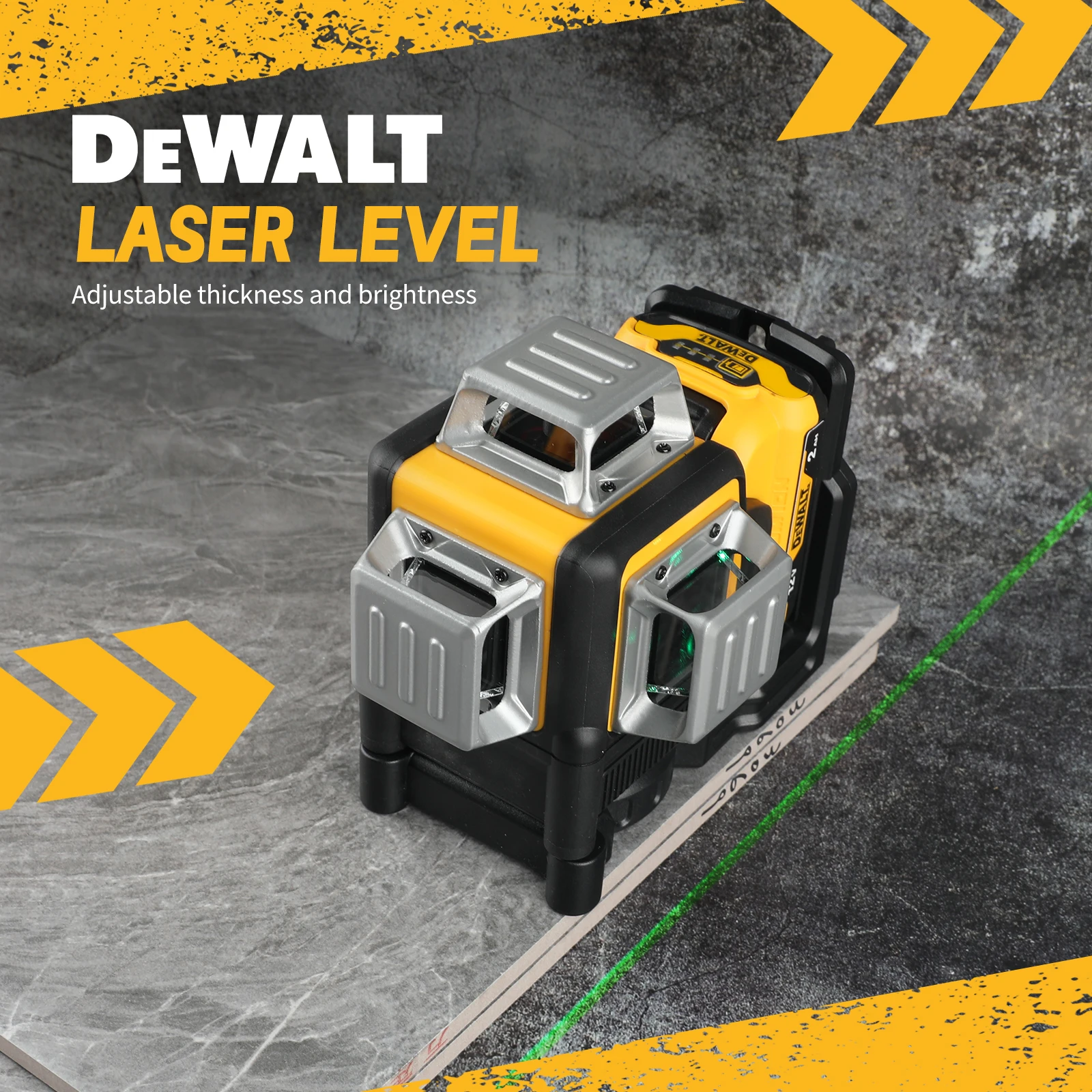 "2025 Nouveau!" DEWALT DW089LG 12 V laser horizontal 12 lignes 3 faces * 360 degrés lumière verte auto-nivelant outil de ligne t