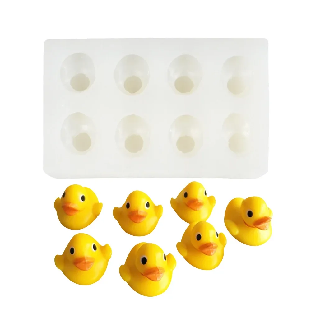 Cute 3D Little Yellow Duck Candle Soap Slicone Mold DIY Duck Chocolate Sugarcraft Bakeware Home Decor Handicraft Gift Tools