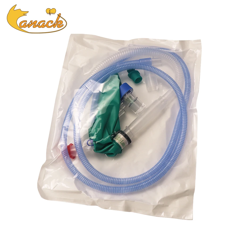 Circuito de Respiración Anestésica Desechable para Mascotas Canack, Modelo Jackson-Rees Mapleson F con Bolsa de Reserva para Cirugía Veterinaria