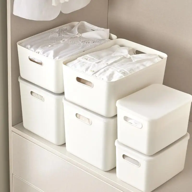 Solid Color Plastic Storage Box Large Capacity Home Storage Box Clothing And Toy Storage Box Desktop Miscellaneous Storage Box