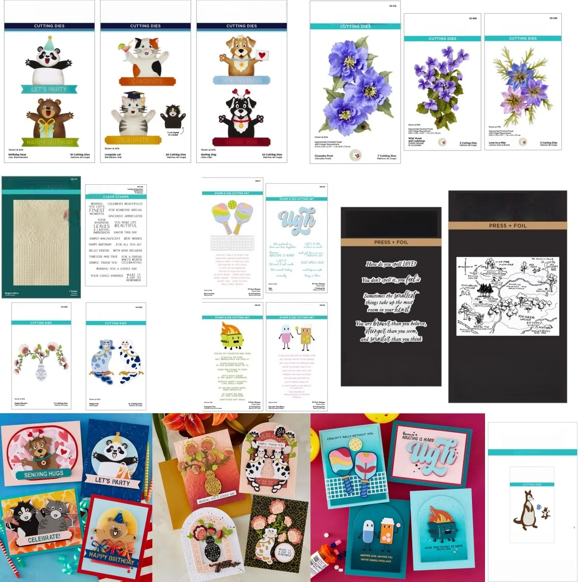 

Garden Blooms and Classic Mouse Press Foil Plate Cutting Die Stamp Stencil Set for DIY Card Scrapbook 2026 Spring Valentine New