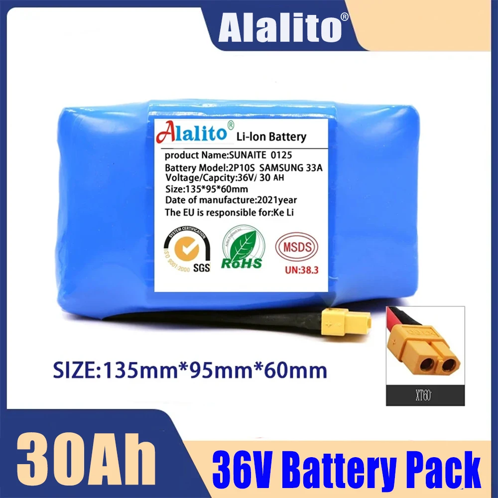 

100% Original 36v 30Ah lithium battery 10s2p 36v Battery 30000mAh lithium ion pack 42V 30000mah scooter twist car battery