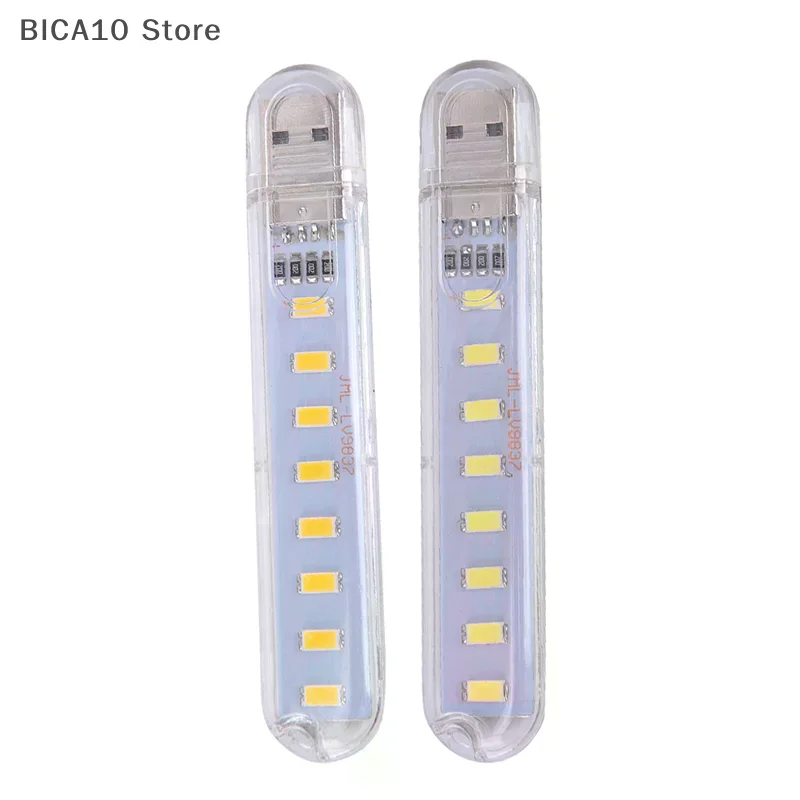 【CCA】مصباح LED صغير محمول 5 فولت 8 LED USB إضاءة الكمبيوتر المحمول مصباح الطاقة ضوء الليل لغرفة المعيشة غرفة نوم المنزل/الدراسة المكتبية