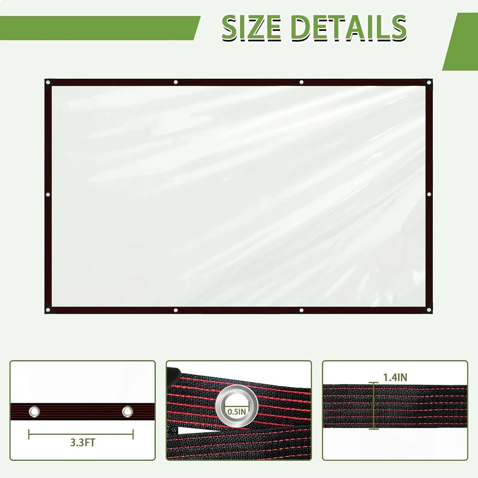 

Tarps Heavy Duty Waterproof 7x20ft Clear Patio Cover Insulated Plant Cover For Outdoor Beach Picnic Camping Tent Backpacking Car