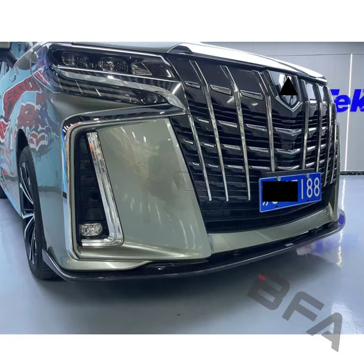 Front Bumper Lower Lip Spoiler Carbon Fiber Front Lip Body Kit AIMGAIN For Toyota Alphard