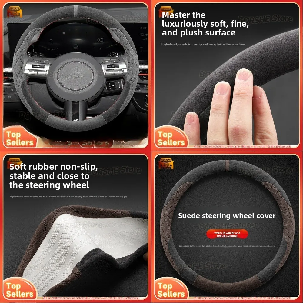 

2026 Чехол на руль из искусственного меха для Hyundai Sonata 11-го поколения Подходит для Sonata 8 9 10 Зимний автомобильный аксессуар Мягкая теплая ручка