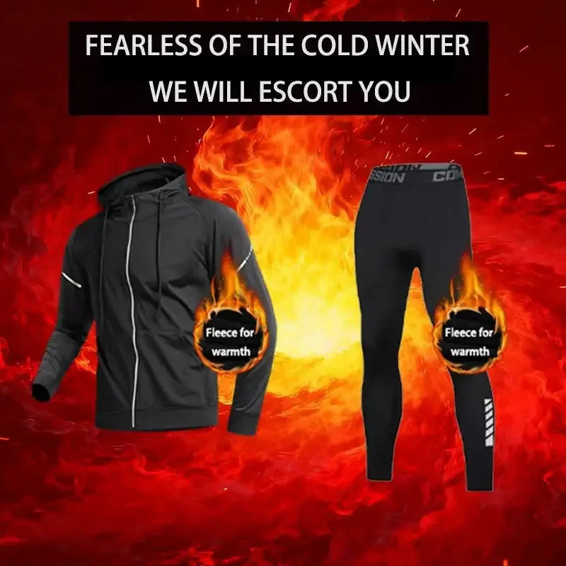 

Comprehensive Training Running Fleece Set 2-piece Set, warm and close-fitting, comfortable for exercise