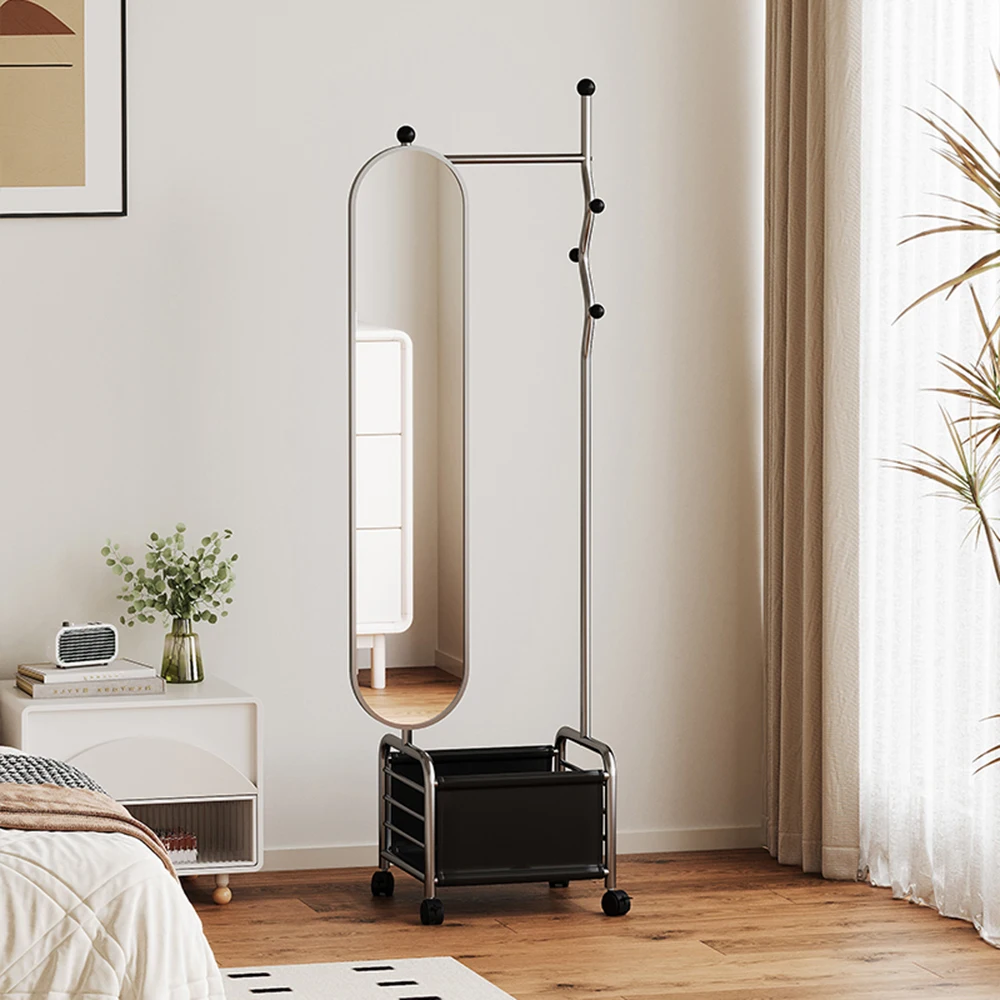 + Balcon Miroir Support Vêtements Boutique Minaliste Stockage Blanc Ménage Porte-vêtements De Luxe Portable Cabide De Roupas Me