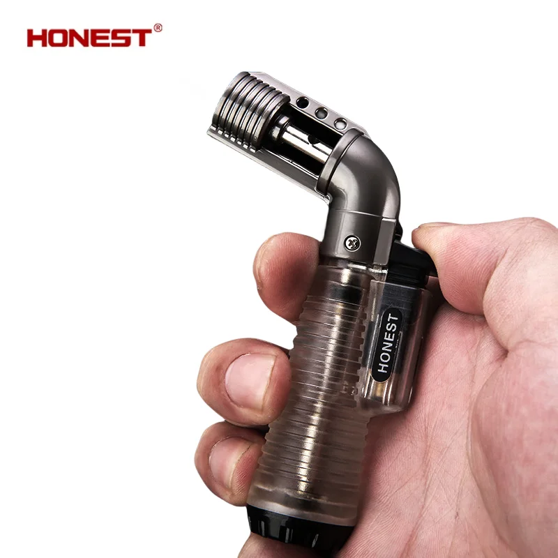 HONEST Visible Gas Lighter Lighters Smoking Accessories Blue Flame Butane Torch Lighter Cigarettes Lighter Gadgets For Men