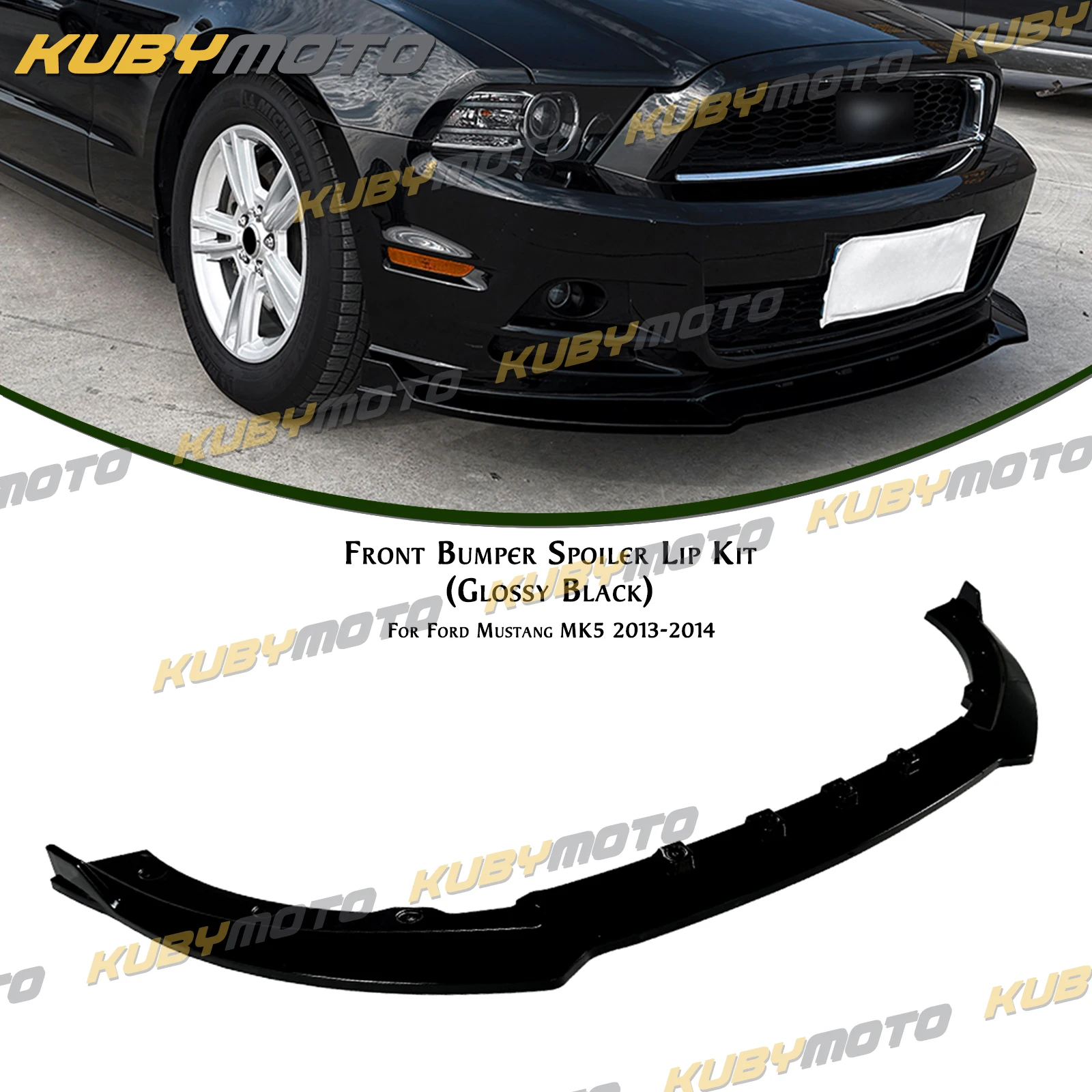 For 2013-2014 Ford Mustang Front Bumper Spoiler Lip Lower Side Splitter Chin Protection Blade Guard Body Kit Deflector