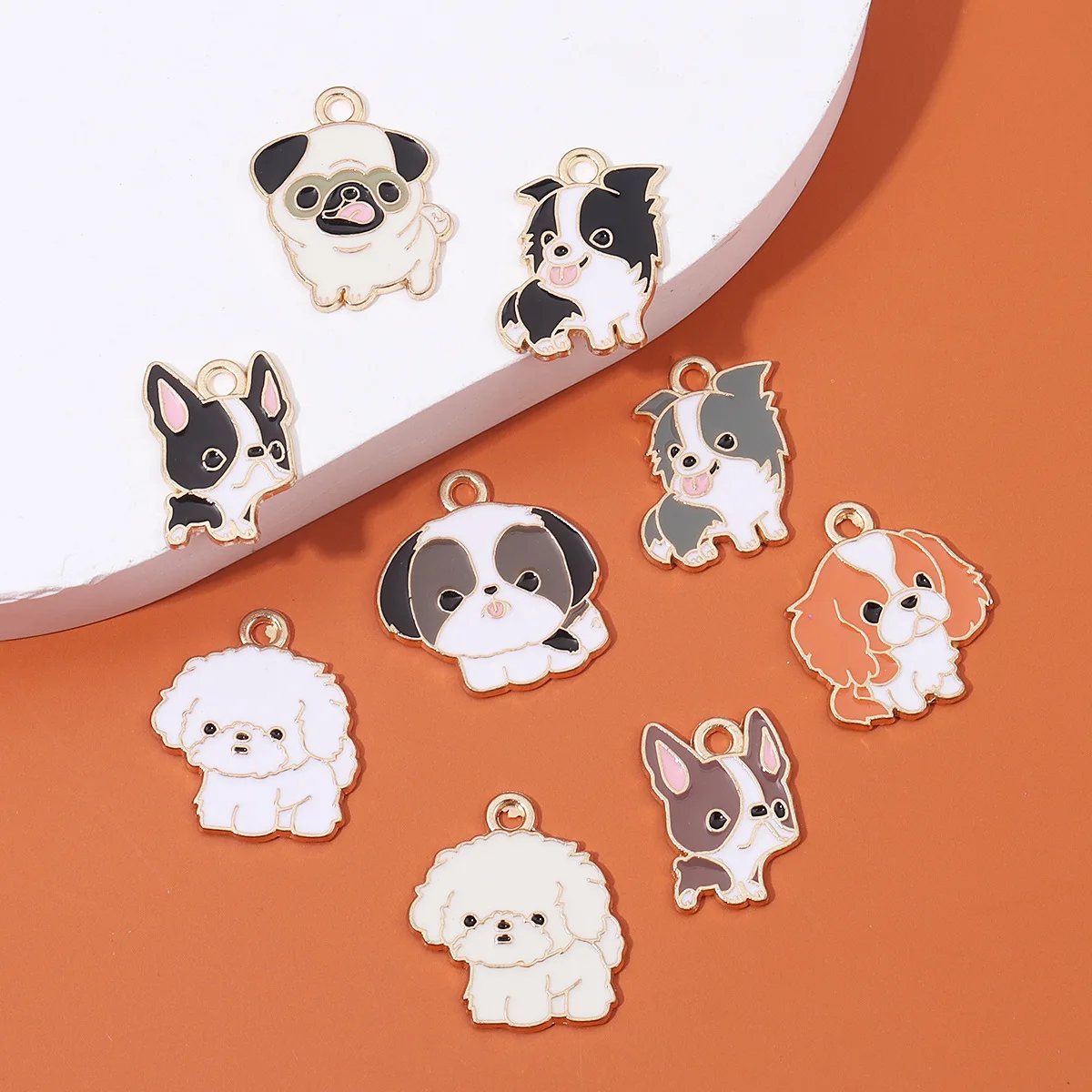 keychain pekingese Fashion Puppy Photo Keychain 10pcs Creative DIY Pet Hair Storage Pendant Bag Hanging