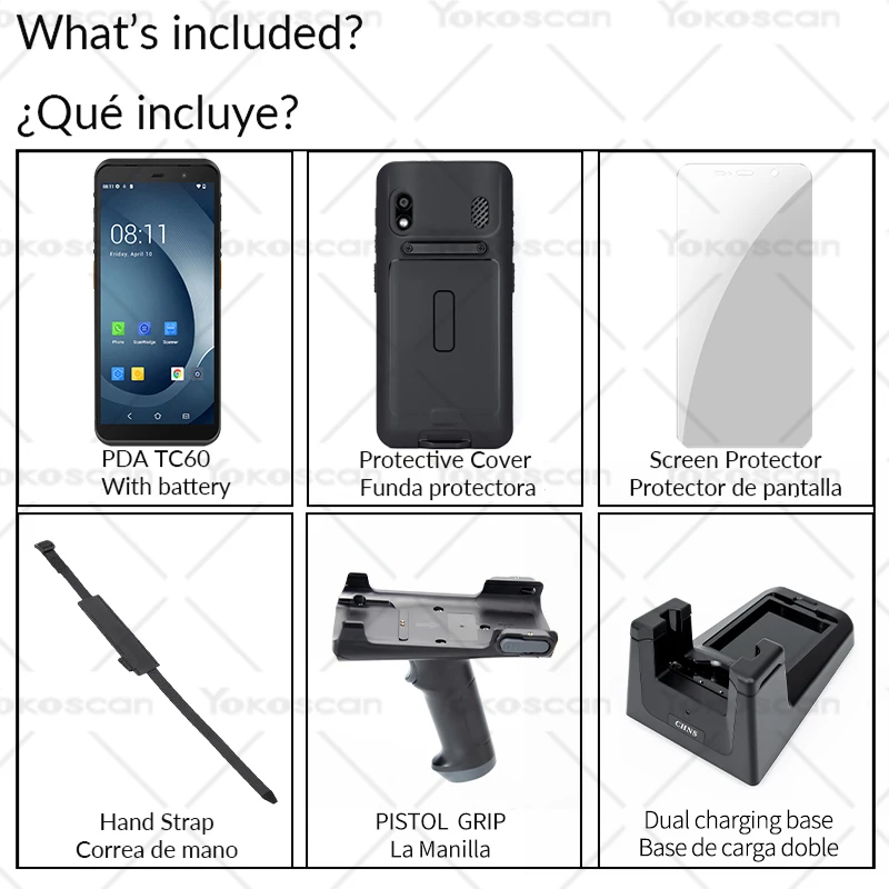 PDA Draagbare Terminal Google NFC PDA 8Core 6.0 inches Android14 Handheld 1D/2D Barcode Scanner Data Collector Met WIFI 4G TC60
