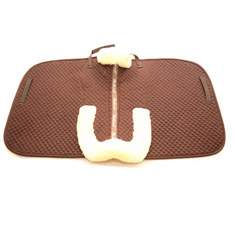 

Wool White Black Horse Contoured Saddle Pad