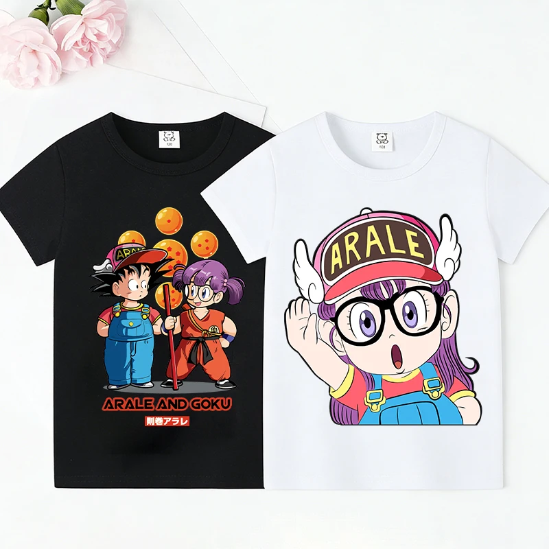 

Slump Arale T-shirt Cute Girls Classic Anime Harajuku Cotton Kids Tees Streetwear Toddler Casual Short Sleeve Child Clothes Tops