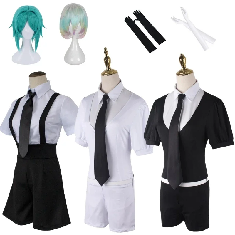 Japanese Anime Land of The Lustrous Diamond Houseki No Bort Kuni Jade Yellow Cosplay Costume Playsuit Outfits Uniforms Suits Wig