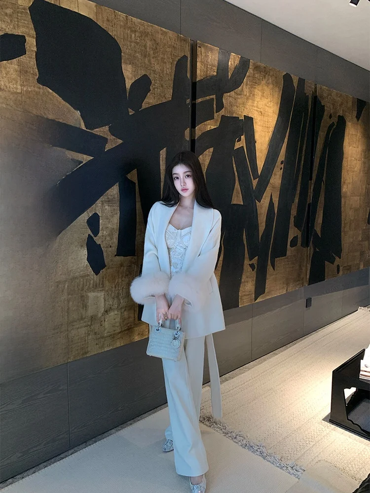 

Женские джинсы с высокой талией и прямыми штанинами из плотного денима, осенне-зимние, высокого качества, свободного кроя, на молнии