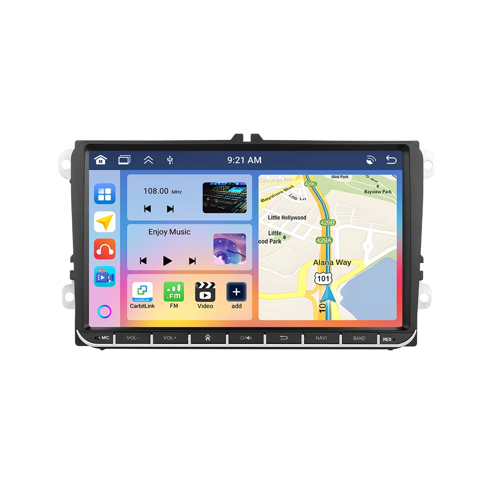 Podofo 6+128G Kabelloses Carplay Android Auto Radio für VW Passat Golf Intelligente Fahrzeugsysteme GPS-Navigation BT FM/RDS Autoradio