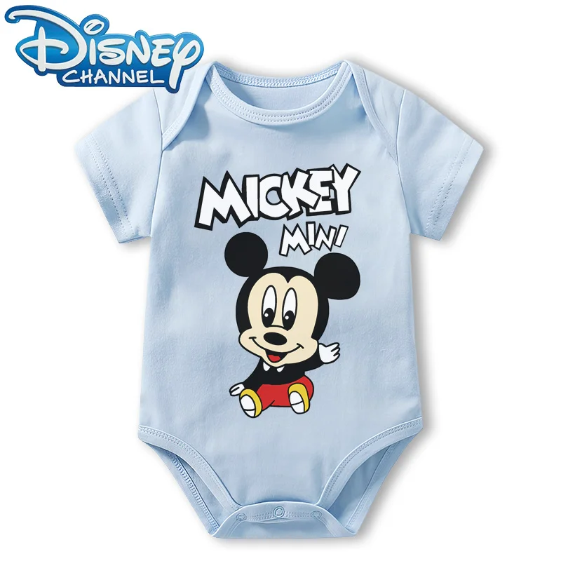 Baby Clothes Bodysuit for Newborn Infant Jumpsuit Boys Girls Disney Mickey Mouse Short Sleeves Romper Onesies 0 To 12 Months