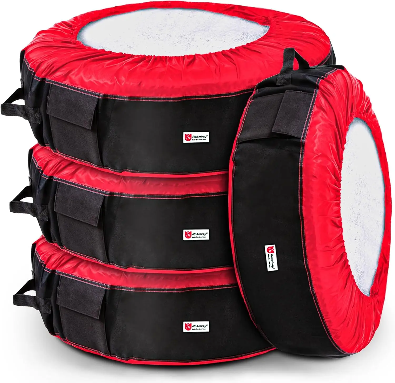 Seasonal Tire Totes Set of 4, Portable Winter Wheel Covers with Handle for Easy Transport, Fits 21