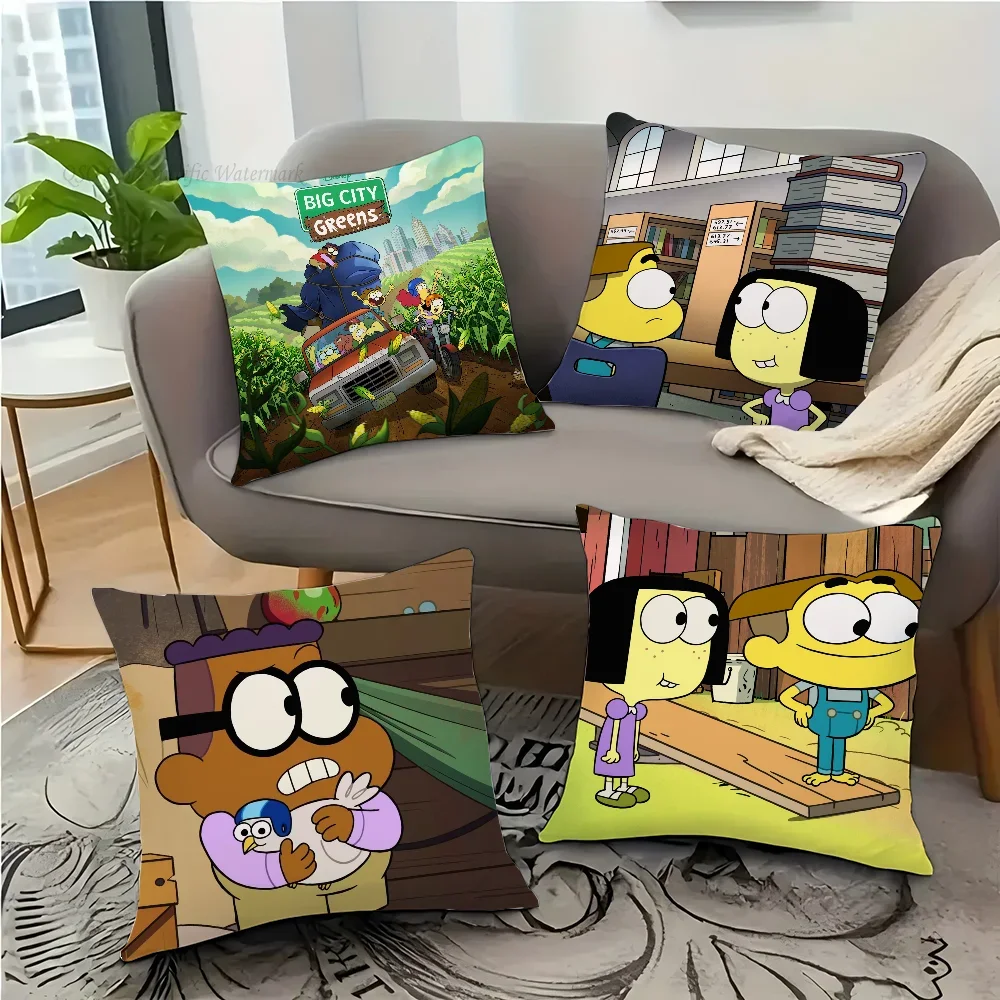 1pc Disney Big City Greens Pillow Case Square Pillow Bedroom Sofa Leisure Comfort Cushion Car Living Room Home Decoration 40X40