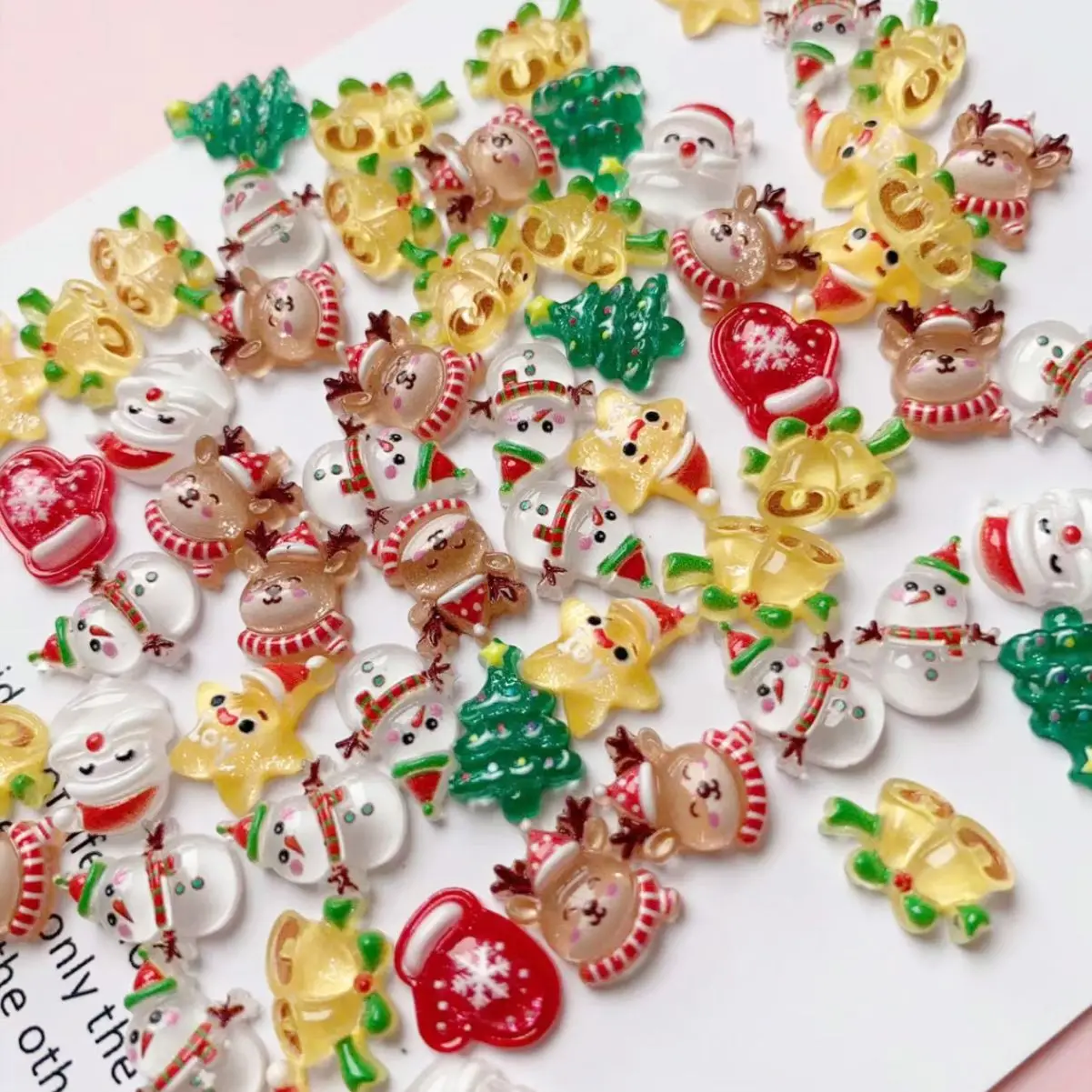 Mixed Cartoon Christmas Resin Rhinestone Nail Art Decoration Snowman/Santa Claus/Elk Jewelry Nail Accessories Manicure Parts