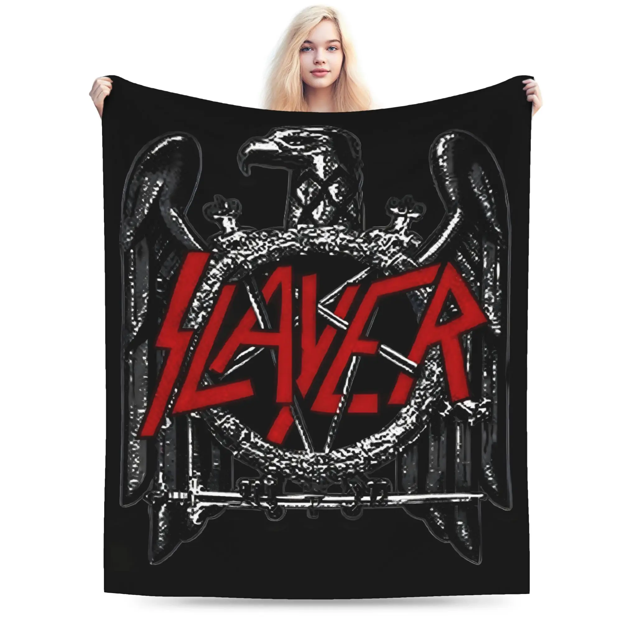 Custom S-Slayers Black Eagle Blanket 3D Printed Soft Flannel Fleece Warm  Throw Blankets for Travel Bedding Couch Quilt