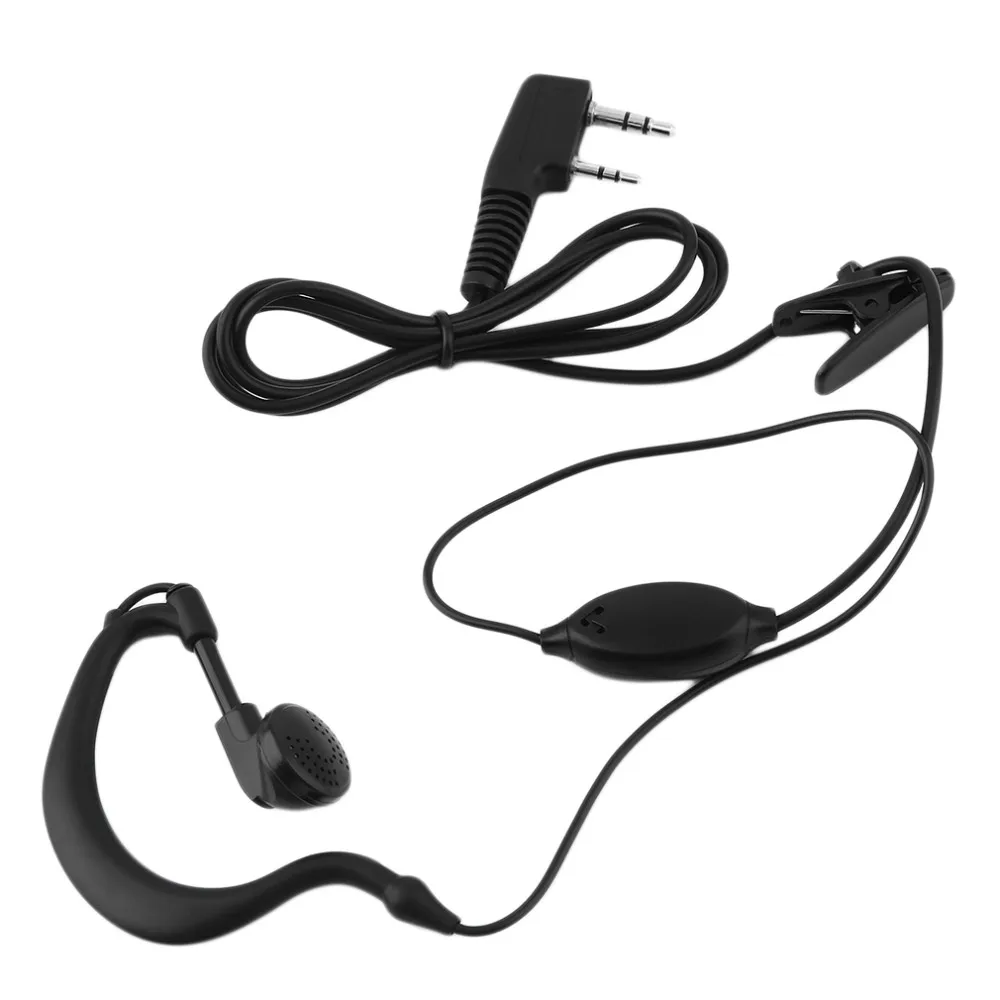 2 PIN Earpiece Headset for B-F Radio UV 5R 888s PTT MIC 1m Ear Hook Walkie Talkie Earbud Interphone Earphone Earpiece Wholesale