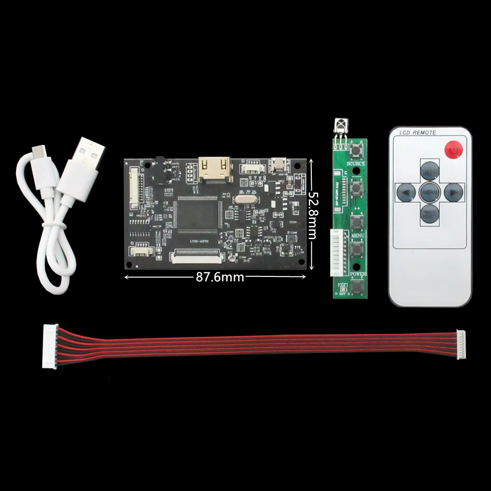 Imagem -03 - Polegada Tela Lcd Monitor Driver Placa de Controle Áudio Hdmi-compatível para Raspberry pi Banana pi Placa Desenvolvimento 8