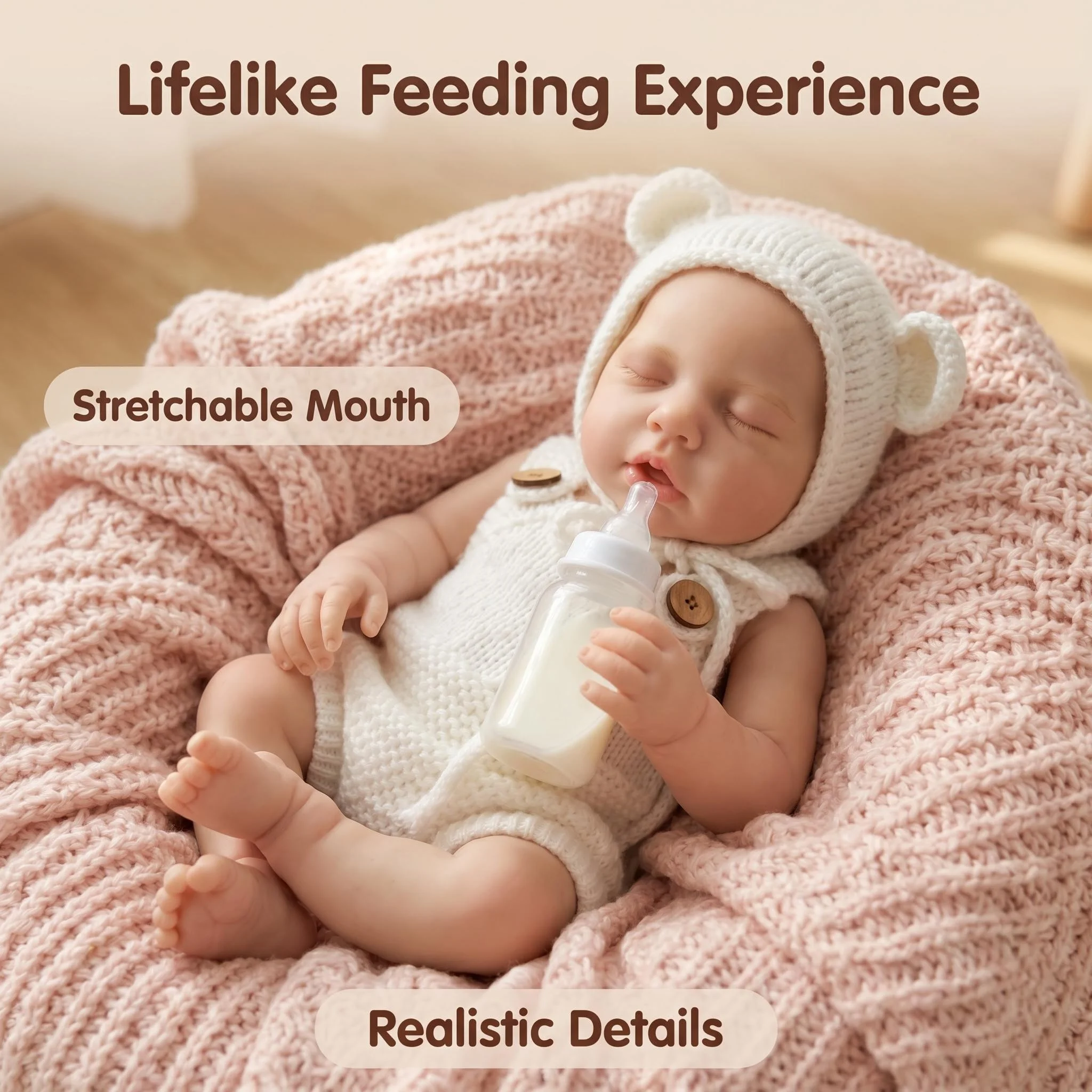 NPK 12inch Full Solid Silicone Flexible Super Soft Cute Loulou Girl Doll Small Size Squish Lifelike Reborn Bebe Toy