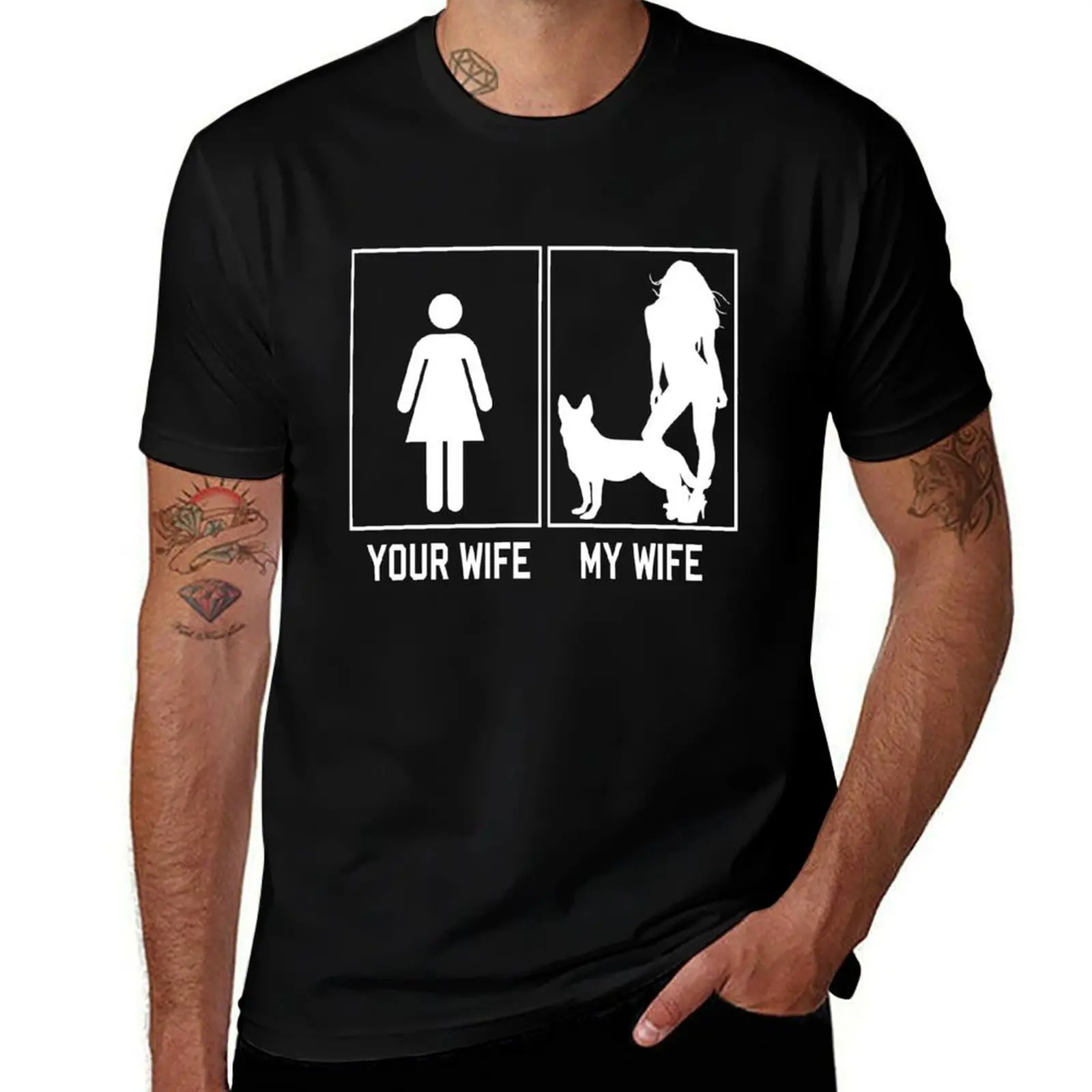 

Your Wife My Wife german shepherd Funny Gift For Husband T-Shirt custom shirt football t shirt plain black t shirts men