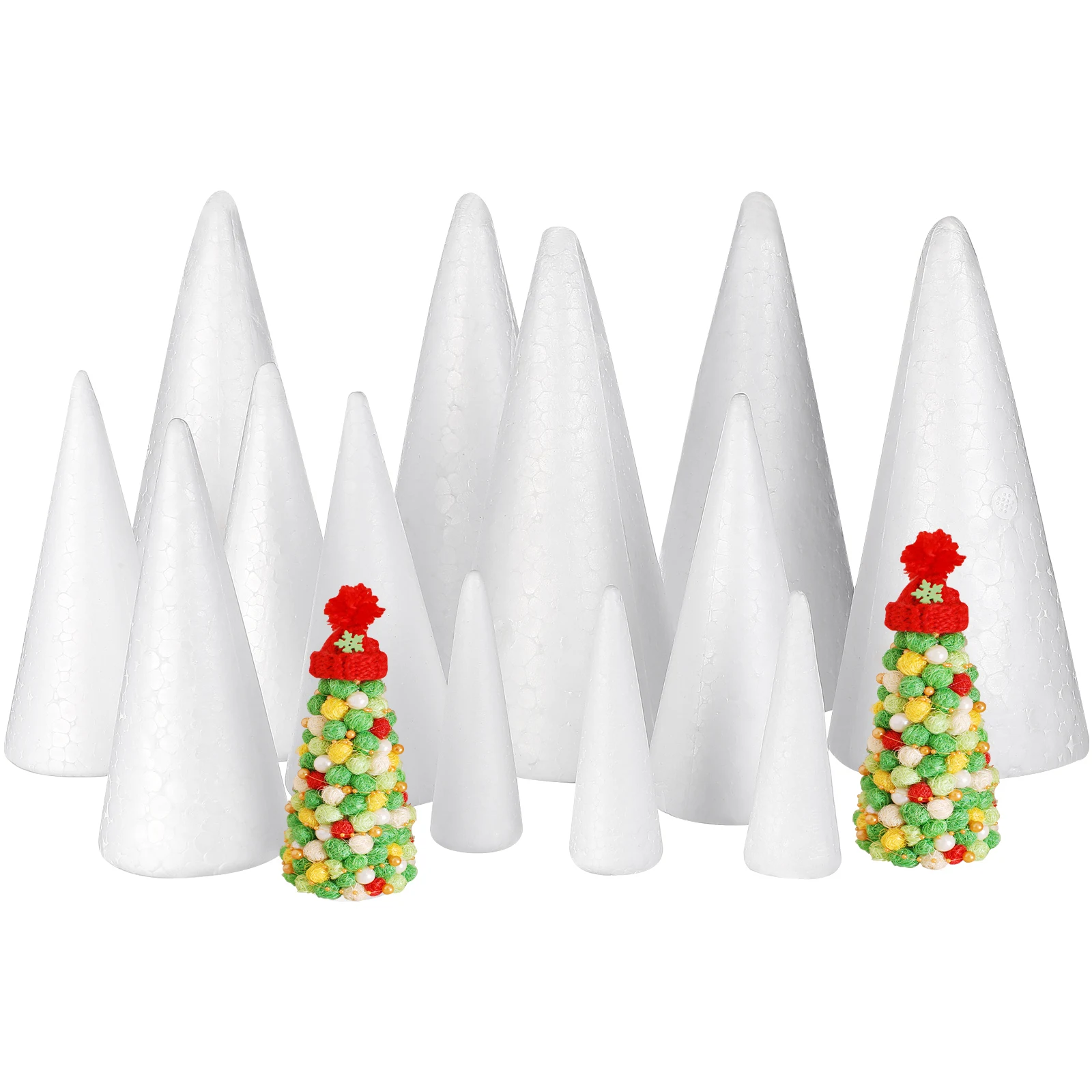 

15Pcs Solid Foam Diy Cone Children Handmade Craft Cone Accessories For Home Craft Celebration Festival Party Polystyrene