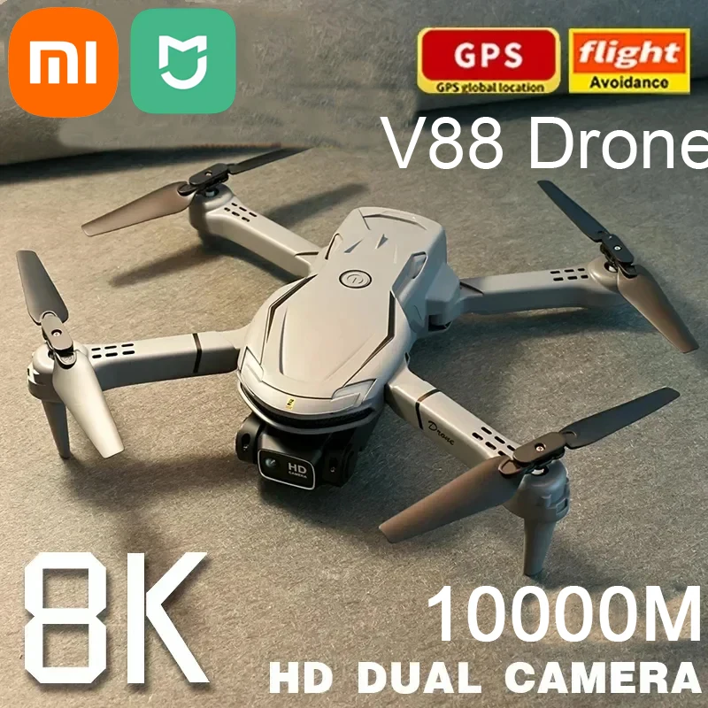 Xiaomi mijia v88ドローン8k 5g gpsプロ用hd航空写真リモコン航空機hdデュアルカメラクワッドコプターおもちゃuav