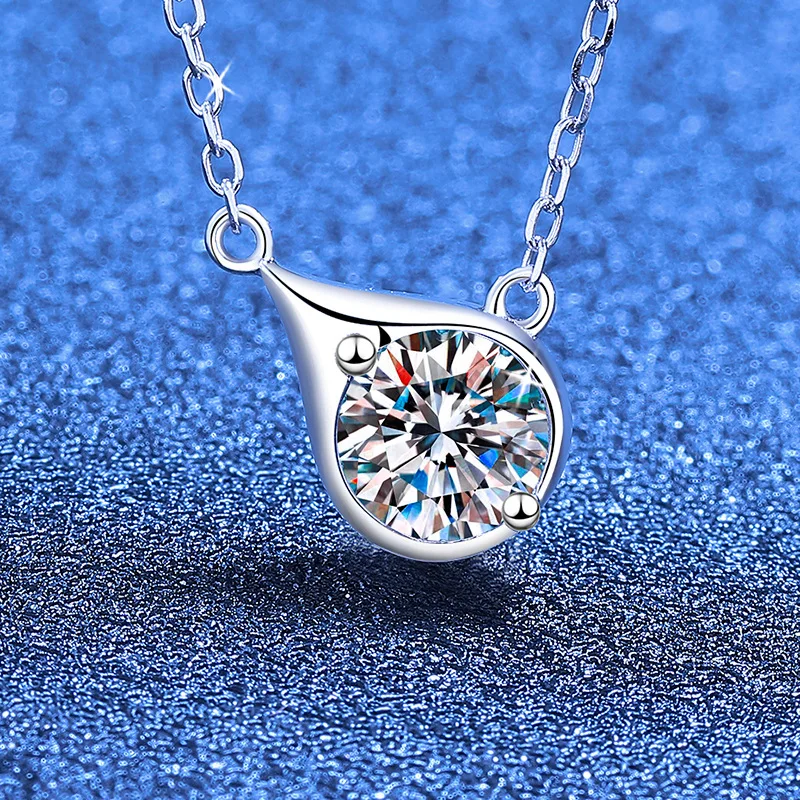 D Color Light Luxury Clavicle Necklace 1ct Women Moissanite PT950 Platinum - PT950 Platinum, Premium Durable Quality