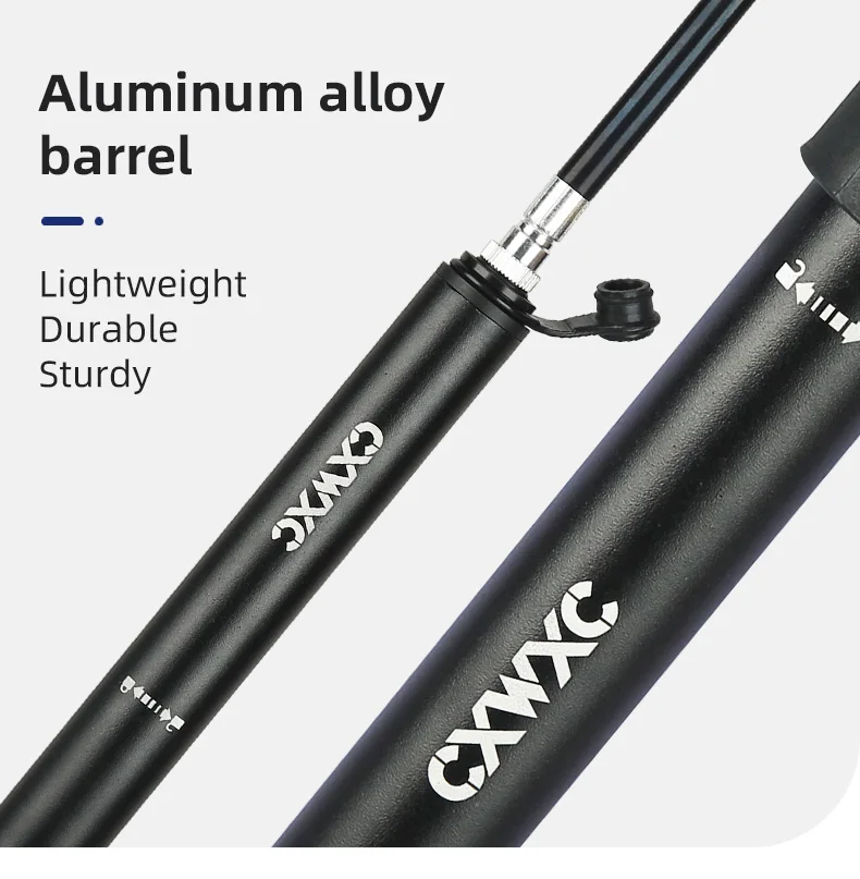 CXWXC Mini-Fahrradpumpe, max. 160 psi, tragbar, Schrader, Presta-Ventil, Luftpumpe, Aluminiumlegierung, Radfahren, versteckter Schlauch, Reifen, Handluftpumpe – Detail 15