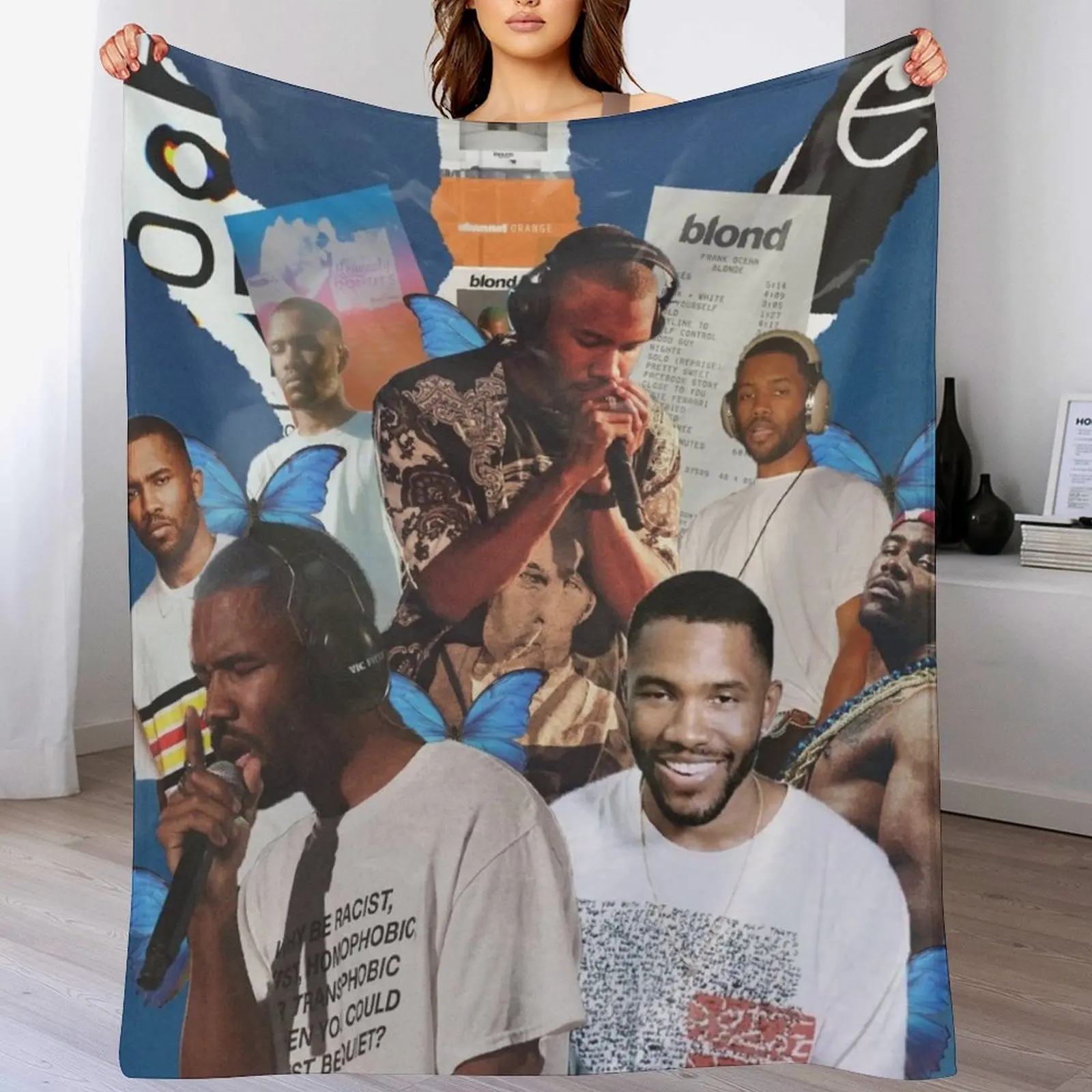 

Frank Ocean Throw Blanket Flannel Fabric Kid'S Decorative Beds Blankets