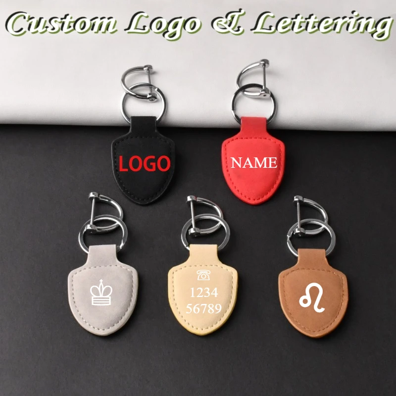 Customized Product Shield Suede Car Key Chain Backpack Pendant Creative Keychain Gift Motorcycle Personalized Key Ring Wholesale