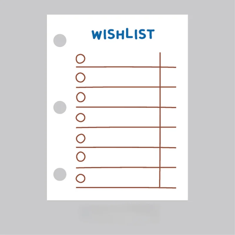 A8 3Holes Loose Leaf Notebook Refill Spiral Binder Inner Page Weekly Monthly To Do Inside Paper Stationery