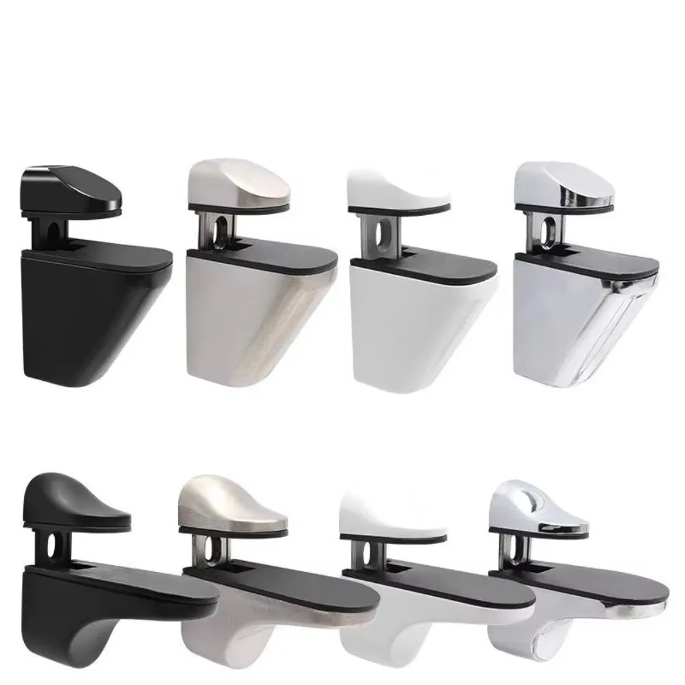 Zinc Alloy Metal Glass Clamps Adjustable 1-22mm Thickness Glass Shelf Brackets Anti-Slip Wall Mount Floating Clip