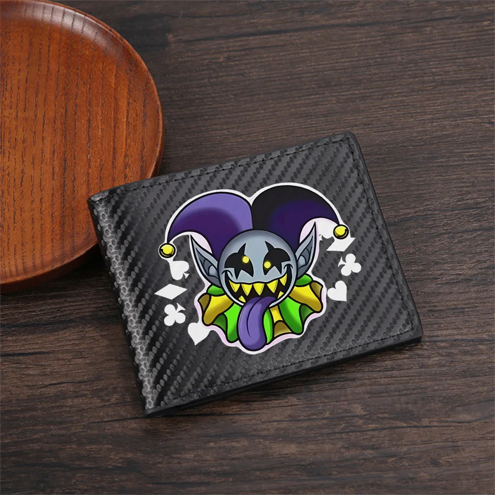 Smiling Jester Face Dark Features Men's Wallets Simple Business Modern Stylish Printing Design Gifts For Father Boyfriend Christ