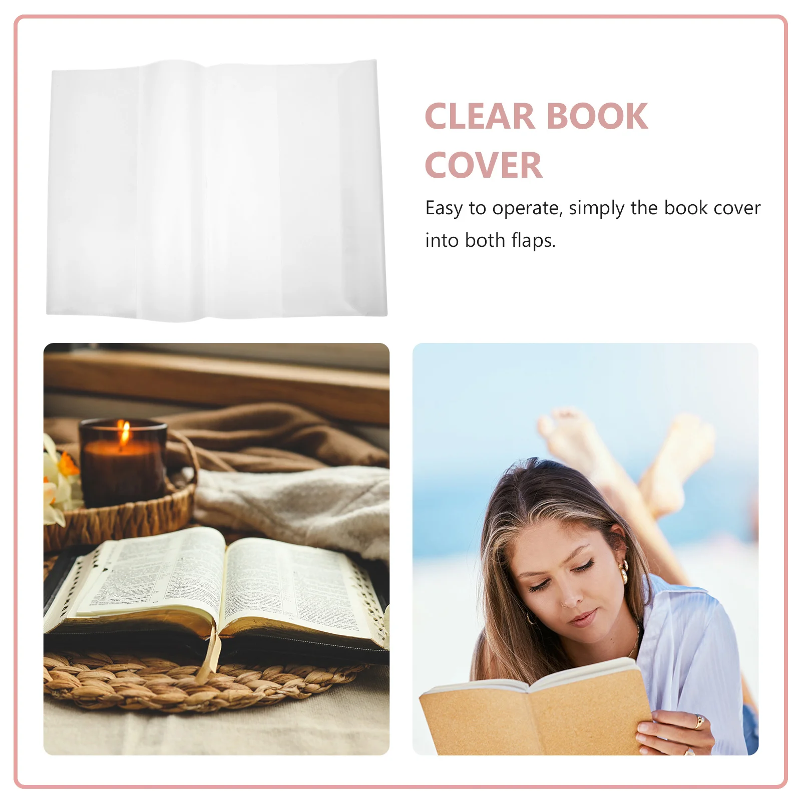 5Pcs Transparent Waterproof Plastic Book Covers Protective Film Clear School Notebook Exercise Book Cover Protective Cover