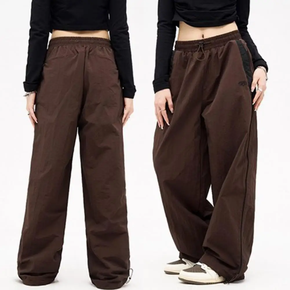 

Casual Joggers Baggy Wide Leg Sweatpants Women Spring Retro Solid Loose Drawstring Trousers Mid Waist Sporty Cargo Pants