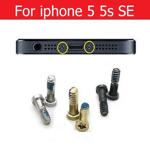 Back Cover Screw For iPhone 4 4s 5 5s 5c SE 6 6S 7 plus Bottom Dock Connector Five point Star Screws 4th colors
