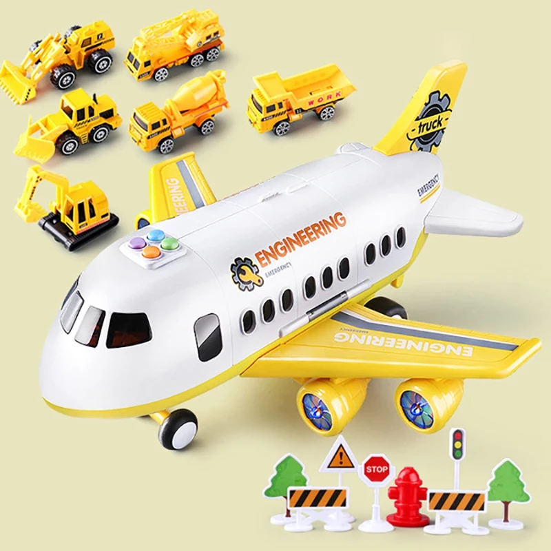 New Big Size Cars Music Story Simulation Track Inertia Aircraft Children Passenger Plane Toy Airplane Model Kids Airliner Gift