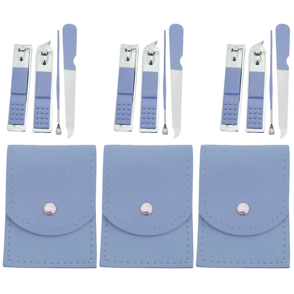 3 مجموعة مسمار كليبرز مجموعة تشذيب الأظافر الكربون الصلب مجموعة العناية بالأظافر المحمولة حقيبة للتخزين أدوات باديكير السفر المهنية الاستمالة