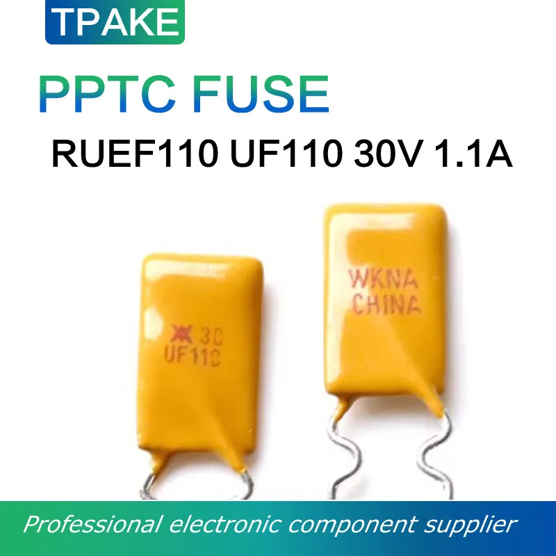 100PCS RUEF110 UF110 30V 1.1A PPTC Resettable Fuse Thermistor
