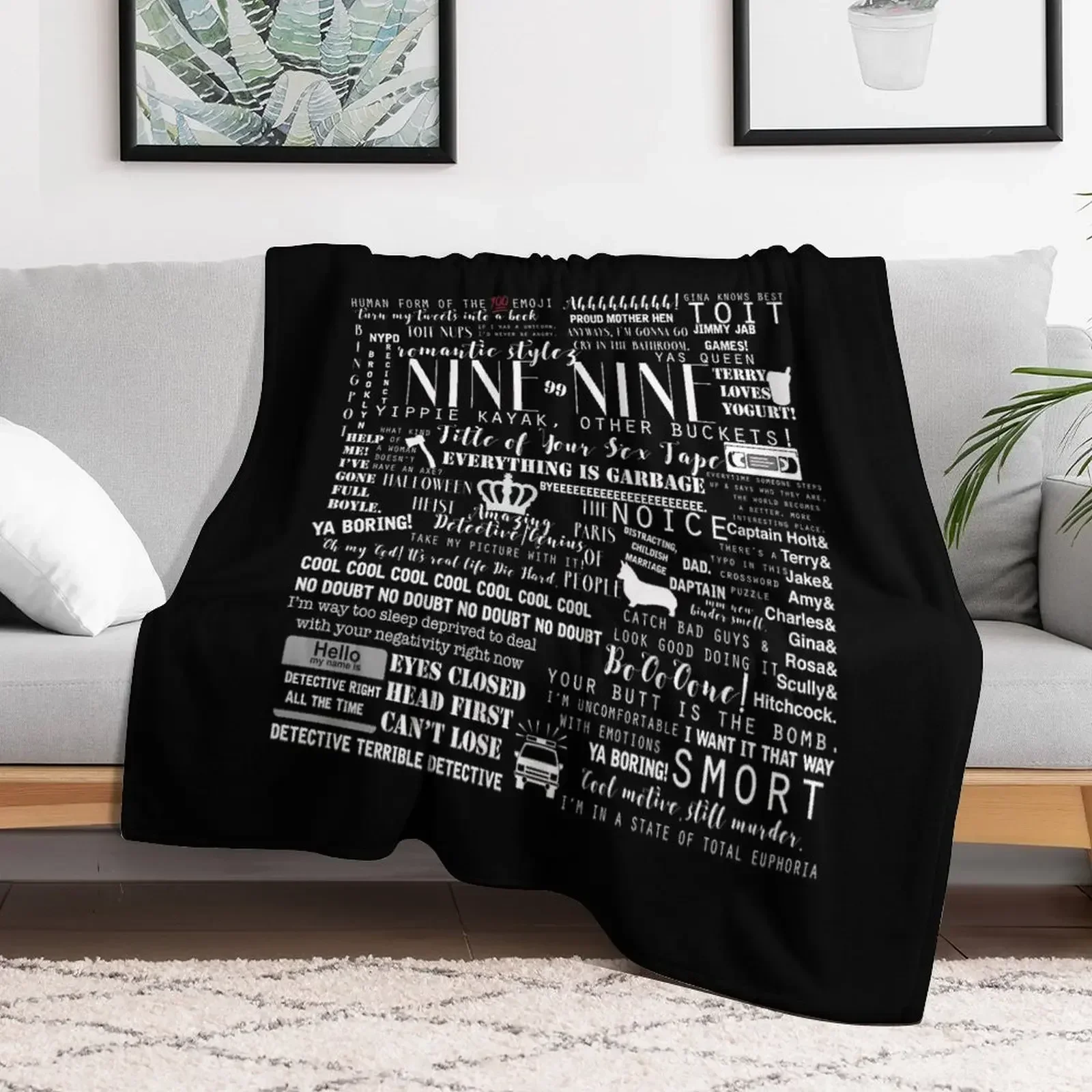 

B99 Memorable Quotes (White on Black) Throw Blanket Luxury Throw For Decorative Sofa Beach Cute Plaid Blankets