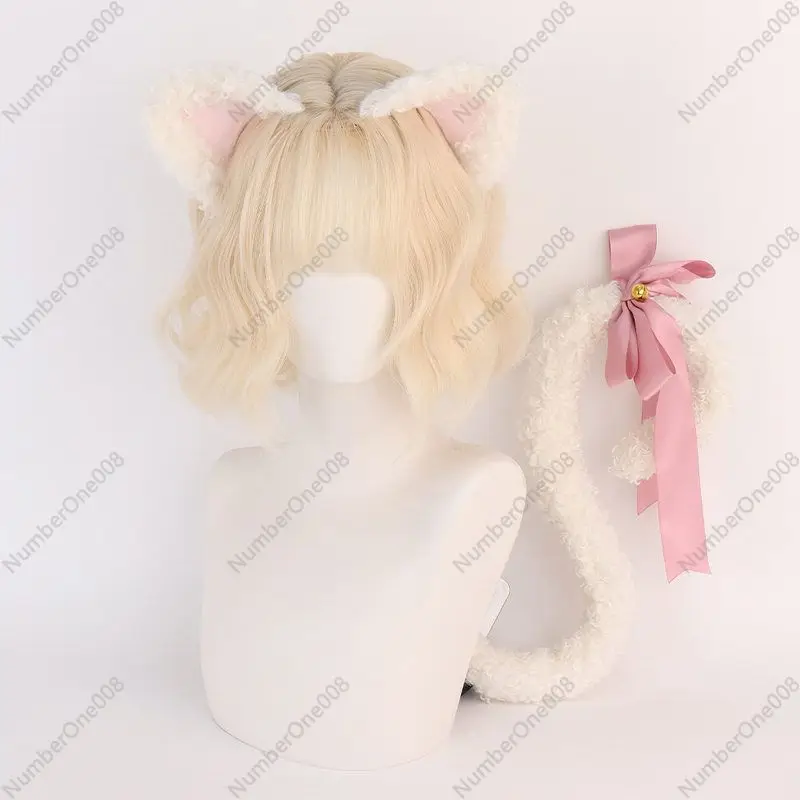 

Милый кот, реалистичная плюшевая заколка для волос с кошачьими ушками, милый аксессуар для волос в стиле Лолиты, бант, хвост животного, украшение для волос KC