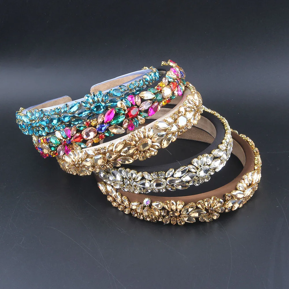 Baroque Colored Narrow Vintage Rhinestone Hair Accessory Wedding Hairband Headband Hair Accessories Hair Jewley 625