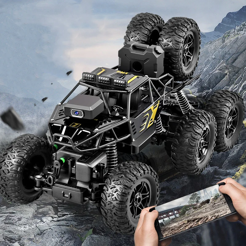 2.4G Alloy Six Wheel Cross-country Mountain Climbing Spray Racing 8K Camera Remote Control Electric Car Drift Climbing Car Toy